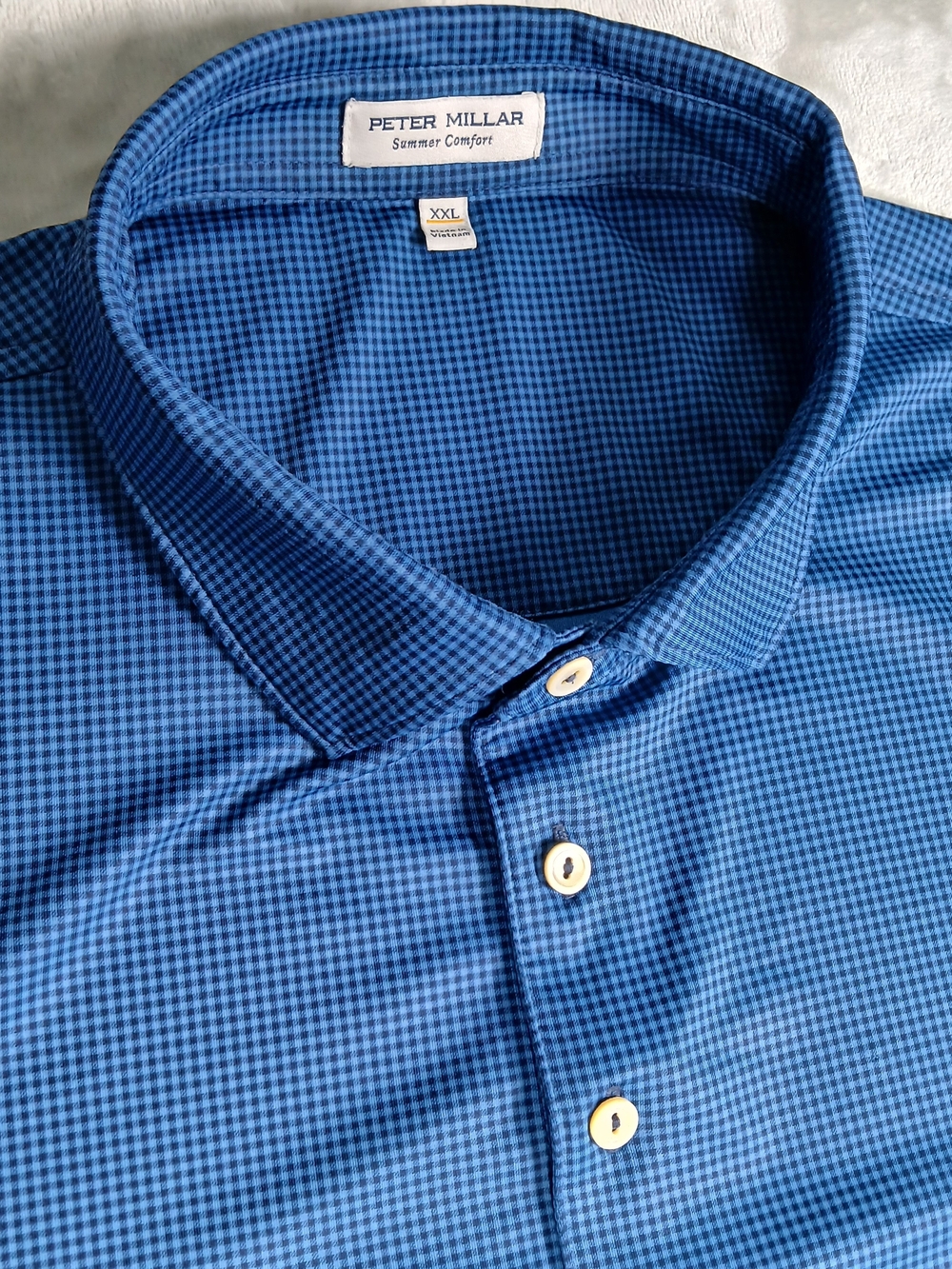 Peter Millar Summer Comfort Polo XXL Men's Gingham Check